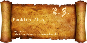 Menkina Zita névjegykártya